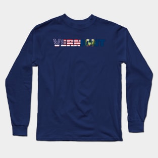 Vermont State Flag/ American Flag Logo Long Sleeve T-Shirt